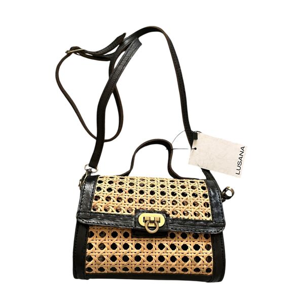 LUSANA Candice Rattan Crossbody/Handle Bag NWT - Picture 2 of 6